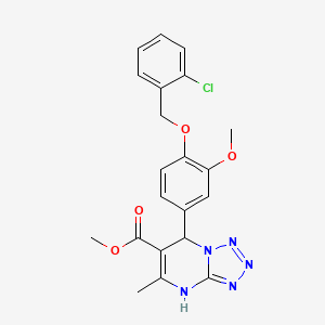 molecular formula C21H20ClN5O4 B4187188 methyl 7-{4-[(2-chlorobenzyl)oxy]-3-methoxyphenyl}-5-methyl-4,7-dihydrotetrazolo[1,5-a]pyrimidine-6-carboxylate 