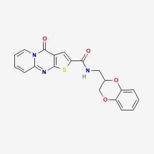molecular formula C20H15N3O4S B4187193 N-(2,3-dihydro-1,4-benzodioxin-2-ylmethyl)-4-oxo-4H-pyrido[1,2-a]thieno[2,3-d]pyrimidine-2-carboxamide 