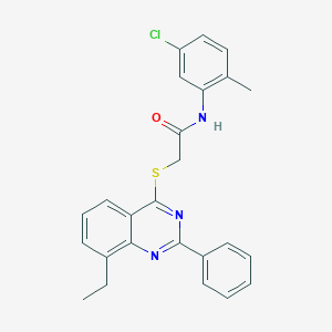 N-(5-chloro-2-methylphenyl)-2-[(8-ethyl-2-phenyl-4-quinazolinyl)sulfanyl]acetamide