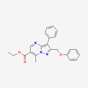 molecular formula C23H21N3O3 B4187206 ethyl 7-methyl-2-(phenoxymethyl)-3-phenylpyrazolo[1,5-a]pyrimidine-6-carboxylate 