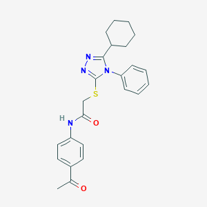 N-(4-acetylphenyl)-2-[(5-cyclohexyl-4-phenyl-1,2,4-triazol-3-yl)sulfanyl]acetamide