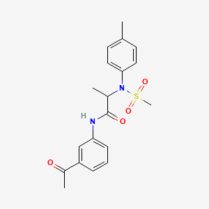 molecular formula C19H22N2O4S B4187214 N~1~-(3-acetylphenyl)-N~2~-(4-methylphenyl)-N~2~-(methylsulfonyl)alaninamide 