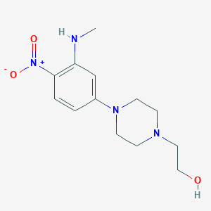 molecular formula C13H20N4O3 B4187219 2-{4-[3-(methylamino)-4-nitrophenyl]-1-piperazinyl}ethanol 
