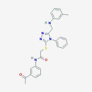 N-(3-acetylphenyl)-2-{[4-phenyl-5-(3-toluidinomethyl)-4H-1,2,4-triazol-3-yl]sulfanyl}acetamide