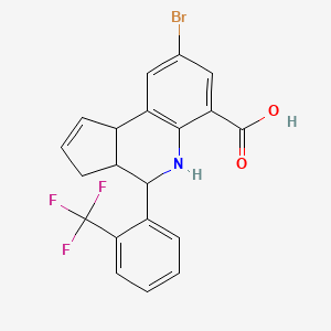 molecular formula C20H15BrF3NO2 B4187237 8-bromo-4-[2-(trifluoromethyl)phenyl]-3a,4,5,9b-tetrahydro-3H-cyclopenta[c]quinoline-6-carboxylic acid 