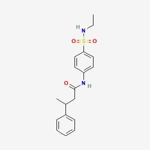 molecular formula C18H22N2O3S B4187241 N-{4-[(ethylamino)sulfonyl]phenyl}-3-phenylbutanamide 