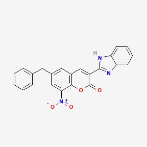 molecular formula C23H15N3O4 B4187249 3-(1H-benzimidazol-2-yl)-6-benzyl-8-nitro-2H-chromen-2-one 