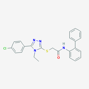 N-[1,1'-biphenyl]-2-yl-2-{[5-(4-chlorophenyl)-4-ethyl-4H-1,2,4-triazol-3-yl]sulfanyl}acetamide