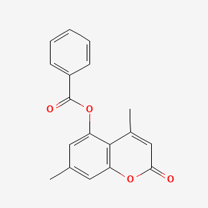 molecular formula C18H14O4 B4187272 4,7-dimethyl-2-oxo-2H-chromen-5-yl benzoate 