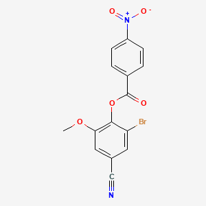 molecular formula C15H9BrN2O5 B4187289 2-bromo-4-cyano-6-methoxyphenyl 4-nitrobenzoate 