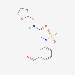 molecular formula C16H22N2O5S B4187294 N~2~-(3-acetylphenyl)-N~2~-(methylsulfonyl)-N~1~-(tetrahydro-2-furanylmethyl)glycinamide 