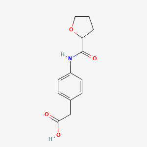 molecular formula C13H15NO4 B4187306 {4-[(tetrahydro-2-furanylcarbonyl)amino]phenyl}acetic acid 