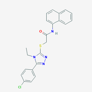 2-{[5-(4-chlorophenyl)-4-ethyl-4H-1,2,4-triazol-3-yl]sulfanyl}-N-(1-naphthyl)acetamide