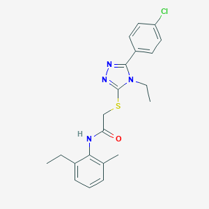 2-{[5-(4-chlorophenyl)-4-ethyl-4H-1,2,4-triazol-3-yl]sulfanyl}-N-(2-ethyl-6-methylphenyl)acetamide