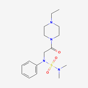molecular formula C16H26N4O3S B4187322 N-[2-(4-ethyl-1-piperazinyl)-2-oxoethyl]-N',N'-dimethyl-N-phenylsulfamide 