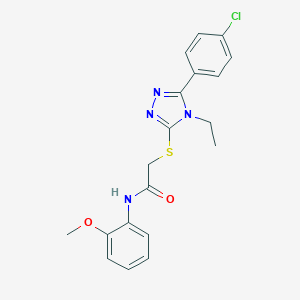 2-{[5-(4-chlorophenyl)-4-ethyl-4H-1,2,4-triazol-3-yl]sulfanyl}-N-(2-methoxyphenyl)acetamide