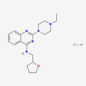 molecular formula C19H28ClN5O B4187372 2-(4-ethyl-1-piperazinyl)-N-(tetrahydro-2-furanylmethyl)-4-quinazolinamine hydrochloride 