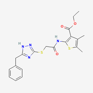 molecular formula C20H22N4O3S2 B4187374 ethyl 2-({[(5-benzyl-4H-1,2,4-triazol-3-yl)thio]acetyl}amino)-4,5-dimethyl-3-thiophenecarboxylate 