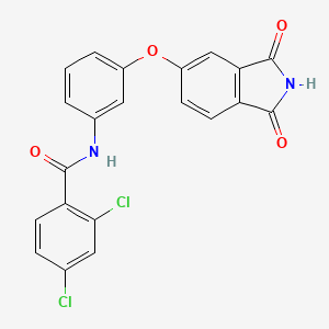 molecular formula C21H12Cl2N2O4 B4187376 2,4-dichloro-N-{3-[(1,3-dioxo-2,3-dihydro-1H-isoindol-5-yl)oxy]phenyl}benzamide 