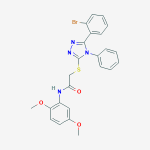 2-{[5-(2-bromophenyl)-4-phenyl-4H-1,2,4-triazol-3-yl]sulfanyl}-N-(2,5-dimethoxyphenyl)acetamide