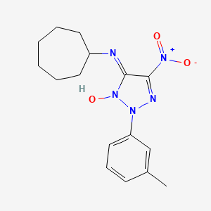 molecular formula C16H21N5O3 B4187397 N-cycloheptyl-2-(3-methylphenyl)-5-nitro-2H-1,2,3-triazol-4-amine 3-oxide 