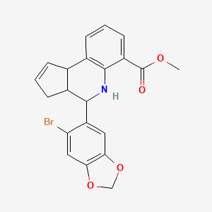 molecular formula C21H18BrNO4 B4187399 methyl 4-(6-bromo-1,3-benzodioxol-5-yl)-3a,4,5,9b-tetrahydro-3H-cyclopenta[c]quinoline-6-carboxylate 