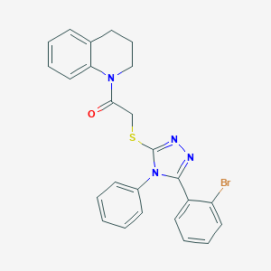 5-(2-bromophenyl)-4-phenyl-4H-1,2,4-triazol-3-yl 2-(3,4-dihydro-1(2H)-quinolinyl)-2-oxoethyl sulfide