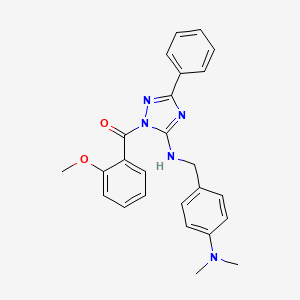 molecular formula C25H25N5O2 B4187411 N-[4-(dimethylamino)benzyl]-1-(2-methoxybenzoyl)-3-phenyl-1H-1,2,4-triazol-5-amine 