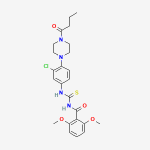 molecular formula C24H29ClN4O4S B4187419 N-({[4-(4-butyryl-1-piperazinyl)-3-chlorophenyl]amino}carbonothioyl)-2,6-dimethoxybenzamide 