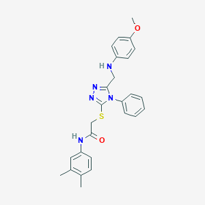 N-(3,4-dimethylphenyl)-2-({5-[(4-methoxyanilino)methyl]-4-phenyl-4H-1,2,4-triazol-3-yl}sulfanyl)acetamide