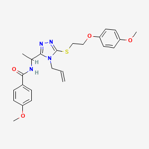 molecular formula C24H28N4O4S B4187451 N-[1-(4-allyl-5-{[2-(4-methoxyphenoxy)ethyl]thio}-4H-1,2,4-triazol-3-yl)ethyl]-4-methoxybenzamide 