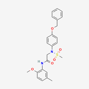 molecular formula C24H26N2O5S B4187460 N~2~-[4-(benzyloxy)phenyl]-N~1~-(2-methoxy-5-methylphenyl)-N~2~-(methylsulfonyl)glycinamide 