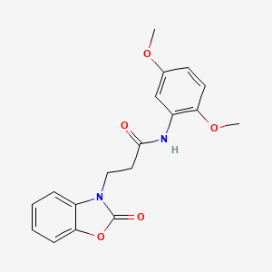molecular formula C18H18N2O5 B4187474 N-(2,5-dimethoxyphenyl)-3-(2-oxo-1,3-benzoxazol-3(2H)-yl)propanamide 