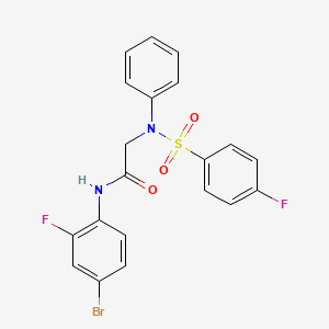molecular formula C20H15BrF2N2O3S B4187478 N~1~-(4-bromo-2-fluorophenyl)-N~2~-[(4-fluorophenyl)sulfonyl]-N~2~-phenylglycinamide 
