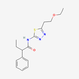 molecular formula C16H21N3O2S B4187482 N-[5-(2-ethoxyethyl)-1,3,4-thiadiazol-2-yl]-2-phenylbutanamide 