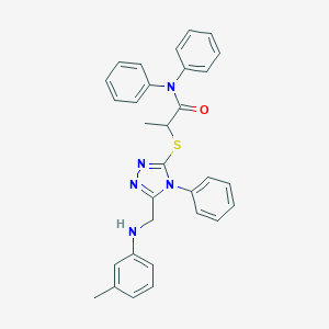 molecular formula C31H29N5OS B418749 N,N-diphenyl-2-{[4-phenyl-5-(3-toluidinomethyl)-4H-1,2,4-triazol-3-yl]sulfanyl}propanamide 