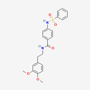 molecular formula C23H24N2O5S B4187498 N-[2-(3,4-dimethoxyphenyl)ethyl]-4-[(phenylsulfonyl)amino]benzamide 