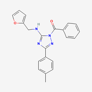 molecular formula C21H18N4O2 B4187506 1-benzoyl-N-(2-furylmethyl)-3-(4-methylphenyl)-1H-1,2,4-triazol-5-amine 