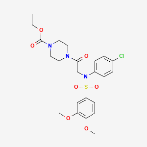 molecular formula C23H28ClN3O7S B4187516 ethyl 4-{N-(4-chlorophenyl)-N-[(3,4-dimethoxyphenyl)sulfonyl]glycyl}-1-piperazinecarboxylate 