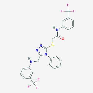 2-[(4-phenyl-5-{[3-(trifluoromethyl)anilino]methyl}-4H-1,2,4-triazol-3-yl)sulfanyl]-N-[3-(trifluoromethyl)phenyl]acetamide