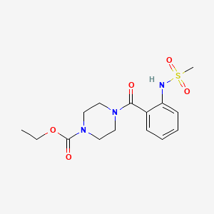 molecular formula C15H21N3O5S B4187542 ethyl 4-{2-[(methylsulfonyl)amino]benzoyl}-1-piperazinecarboxylate 