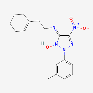molecular formula C17H21N5O3 B4187545 N-[2-(1-cyclohexen-1-yl)ethyl]-2-(3-methylphenyl)-5-nitro-2H-1,2,3-triazol-4-amine 3-oxide 