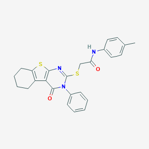 N-(4-methylphenyl)-2-[(4-oxo-3-phenyl-3,4,5,6,7,8-hexahydro[1]benzothieno[2,3-d]pyrimidin-2-yl)sulfanyl]acetamide