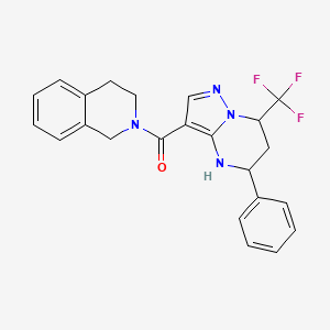 molecular formula C23H21F3N4O B4187575 2-{[5-phenyl-7-(trifluoromethyl)-4,5,6,7-tetrahydropyrazolo[1,5-a]pyrimidin-3-yl]carbonyl}-1,2,3,4-tetrahydroisoquinoline 