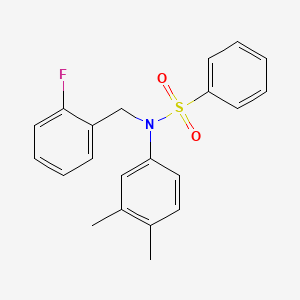 molecular formula C21H20FNO2S B4187584 N-(3,4-dimethylphenyl)-N-(2-fluorobenzyl)benzenesulfonamide 