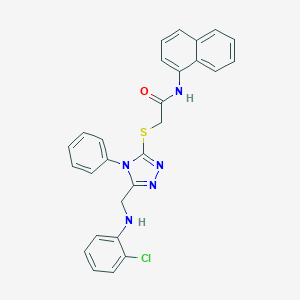 2-({5-[(2-chloroanilino)methyl]-4-phenyl-4H-1,2,4-triazol-3-yl}sulfanyl)-N-(1-naphthyl)acetamide