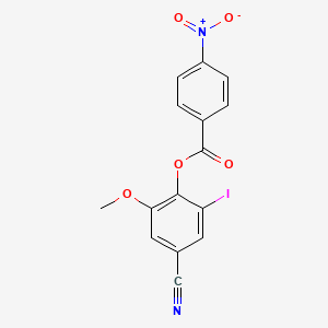 molecular formula C15H9IN2O5 B4187594 4-cyano-2-iodo-6-methoxyphenyl 4-nitrobenzoate 