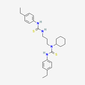 molecular formula C27H38N4S2 B4187602 N-cyclohexyl-N'-(4-ethylphenyl)-N-[3-({[(4-ethylphenyl)amino]carbonothioyl}amino)propyl]thiourea 