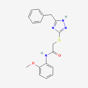 molecular formula C18H18N4O2S B4187632 2-[(5-benzyl-4H-1,2,4-triazol-3-yl)thio]-N-(2-methoxyphenyl)acetamide 