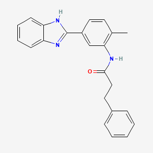 molecular formula C23H21N3O B4187638 N-[5-(1H-benzimidazol-2-yl)-2-methylphenyl]-3-phenylpropanamide 